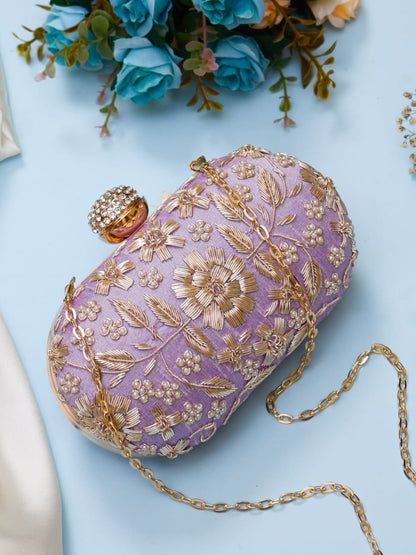 Floral Embroidered Clutch