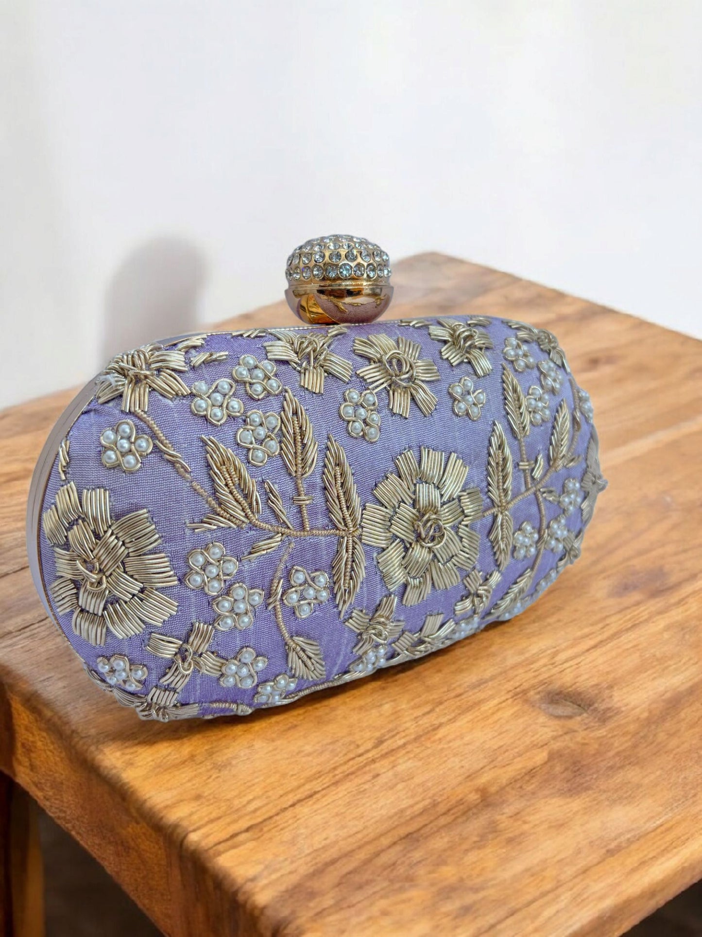 Floral Embroidered Clutch