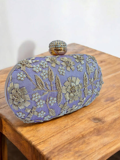 Floral Embroidered Clutch